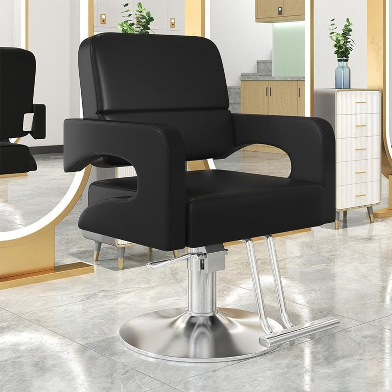 Professional 360° Swivel Salon Barber Chair for Hair Stylists - Adjustable Hydraulic Styling Chair with Headrest for Hairdressing, Shampoo & Beauty Spa - Perfect for Salons, Barbershops & Home Use (Black)