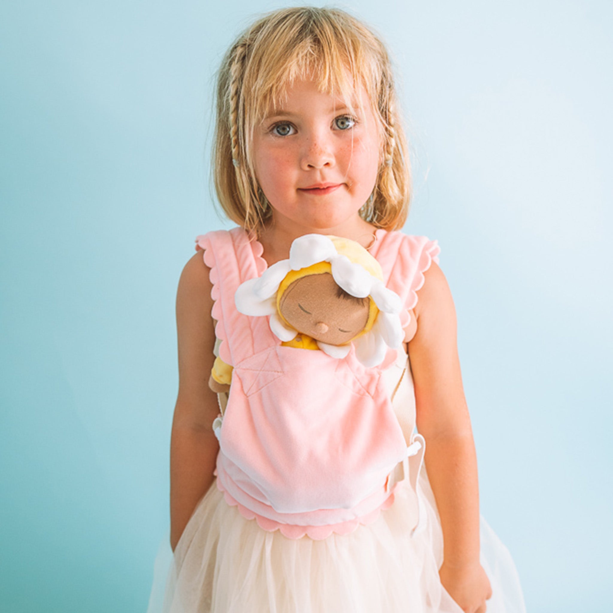 Dinkum Dolls Petal Carrier - Fuchsia Pink Baby Doll Carrier for Toddlers & Kids | Perfect for Pretend Play, Dress-Up & Outdoor Adventures