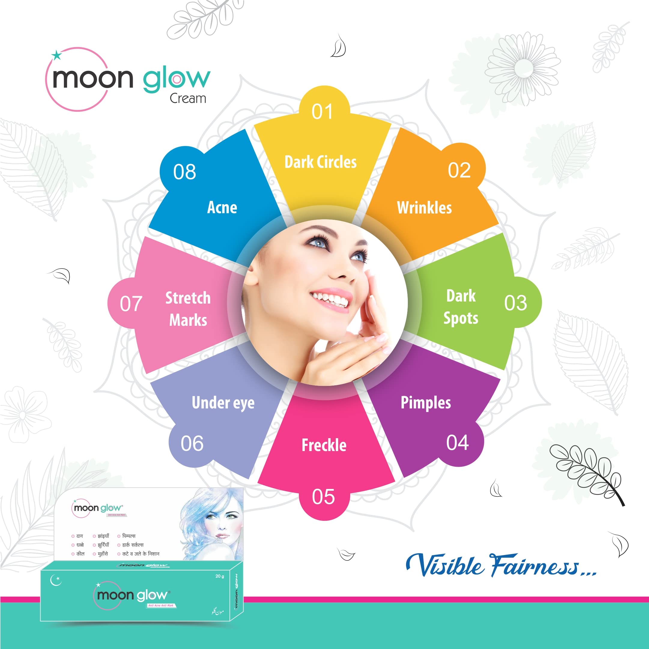OLEFIA Moon Glow Cream (2 Pack) - Brightening, Acne Treatment, Dark Circle & Anti-Aging Face Cream for Glowing Skin | Day & Night Moisturizer for Women & Men