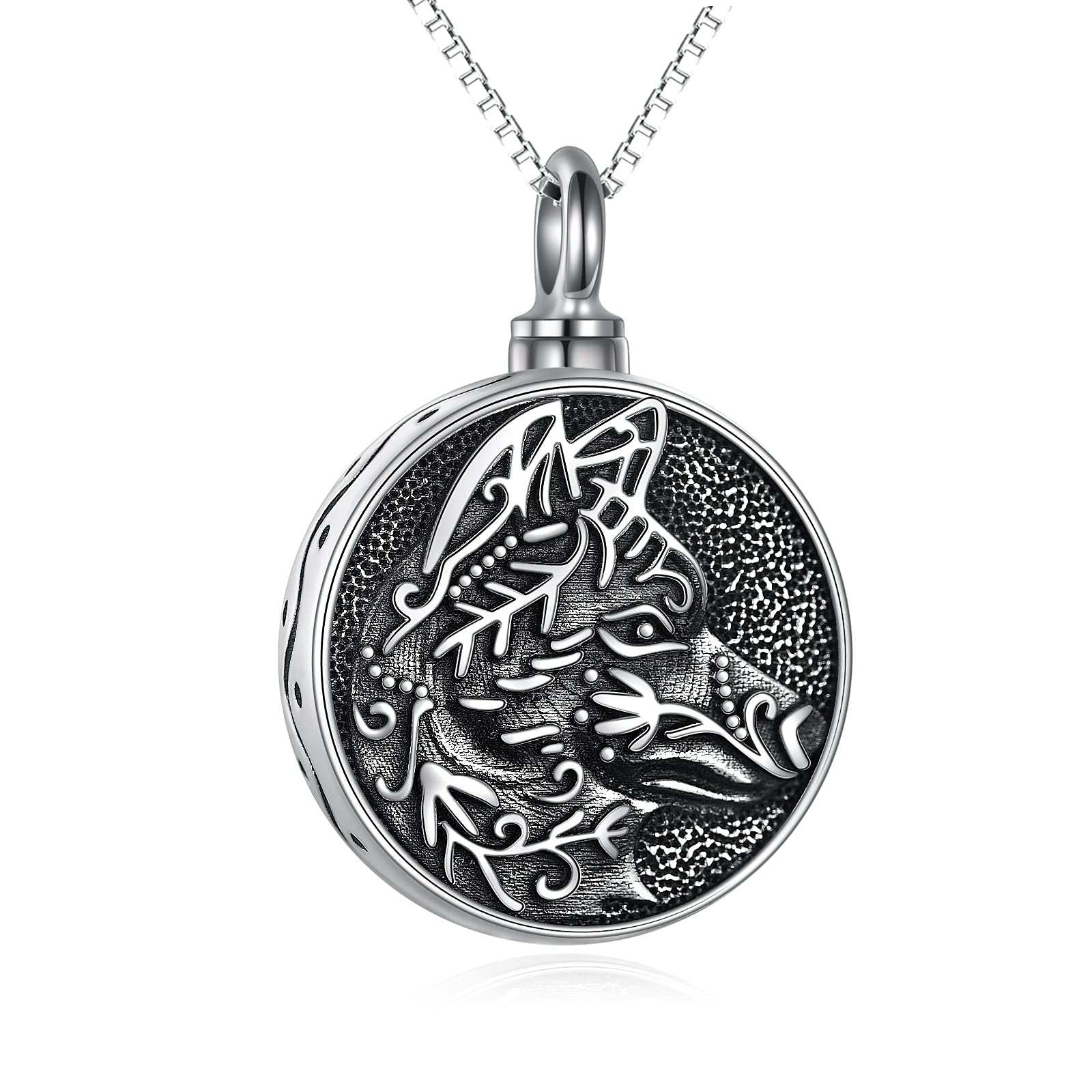 Sterling Silver African Animal Urn Necklace for Ashes - Memorial Keepsake for Loved Ones