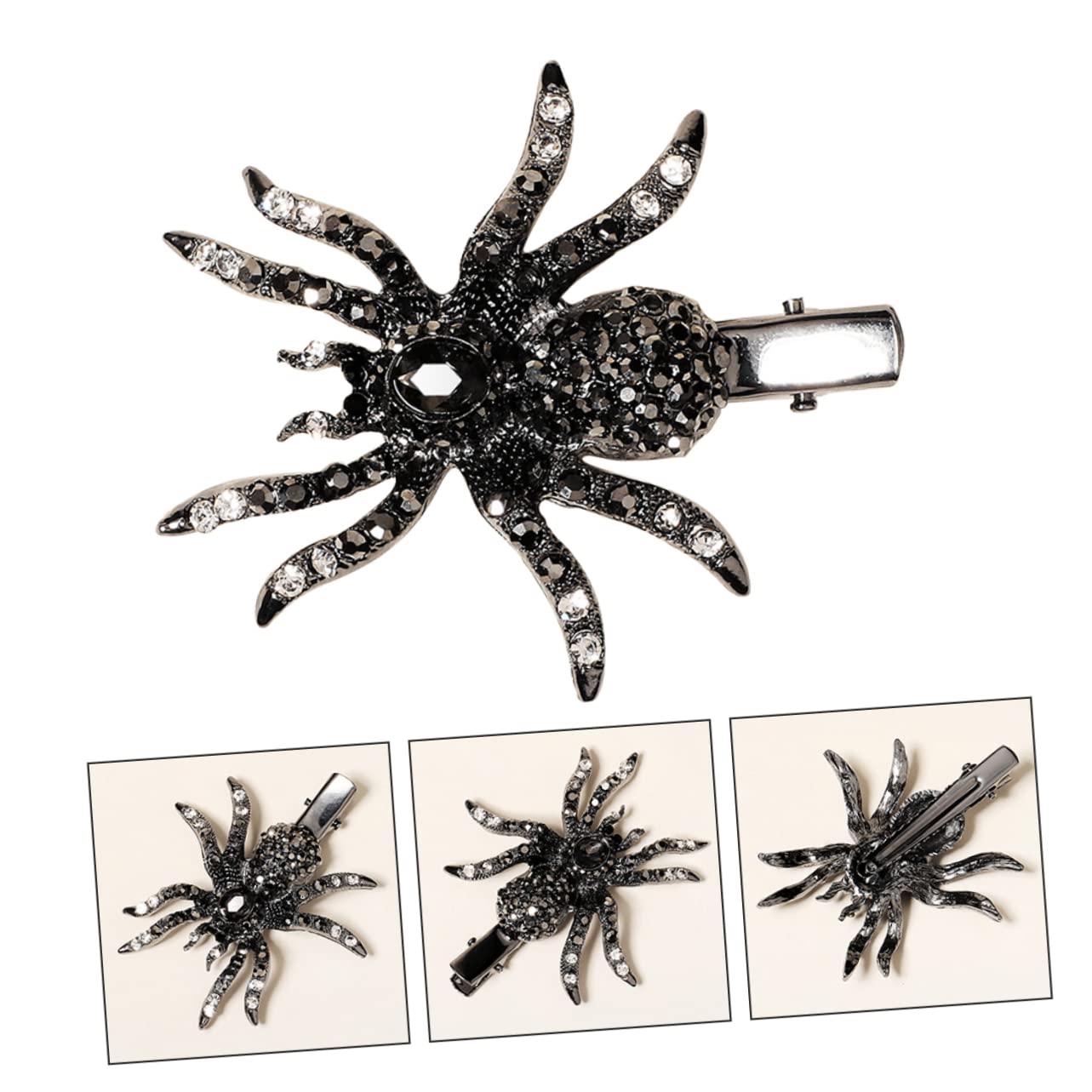 FOMIYES Halloween Spider Hair Clips - Sparkling Rhinestone Barrettes for Women & Girls | Costume Party Accessories, Cosplay, Daily Wear & Hairstyling