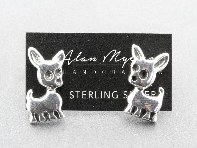 Sterling Silver Chihuahua Stud Earrings for Women - Perfect for Casual Wear, Parties & Gifts