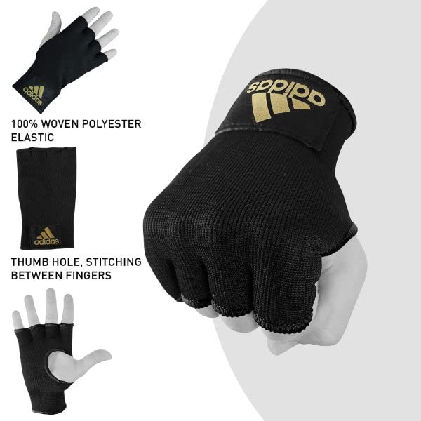 Adidas Heavy Bag Boxing Set with Hybrid 150 Gloves & Protective Inner Gloves - Home Gym Training Bundle for Boxing, Kickboxing & MMA - Red/Gold/White/Black - 10oz/12oz/16oz Gloves & 4ft/5ft Bags - Perfect for Home Workouts, Martial Arts Training & Fitness Routines