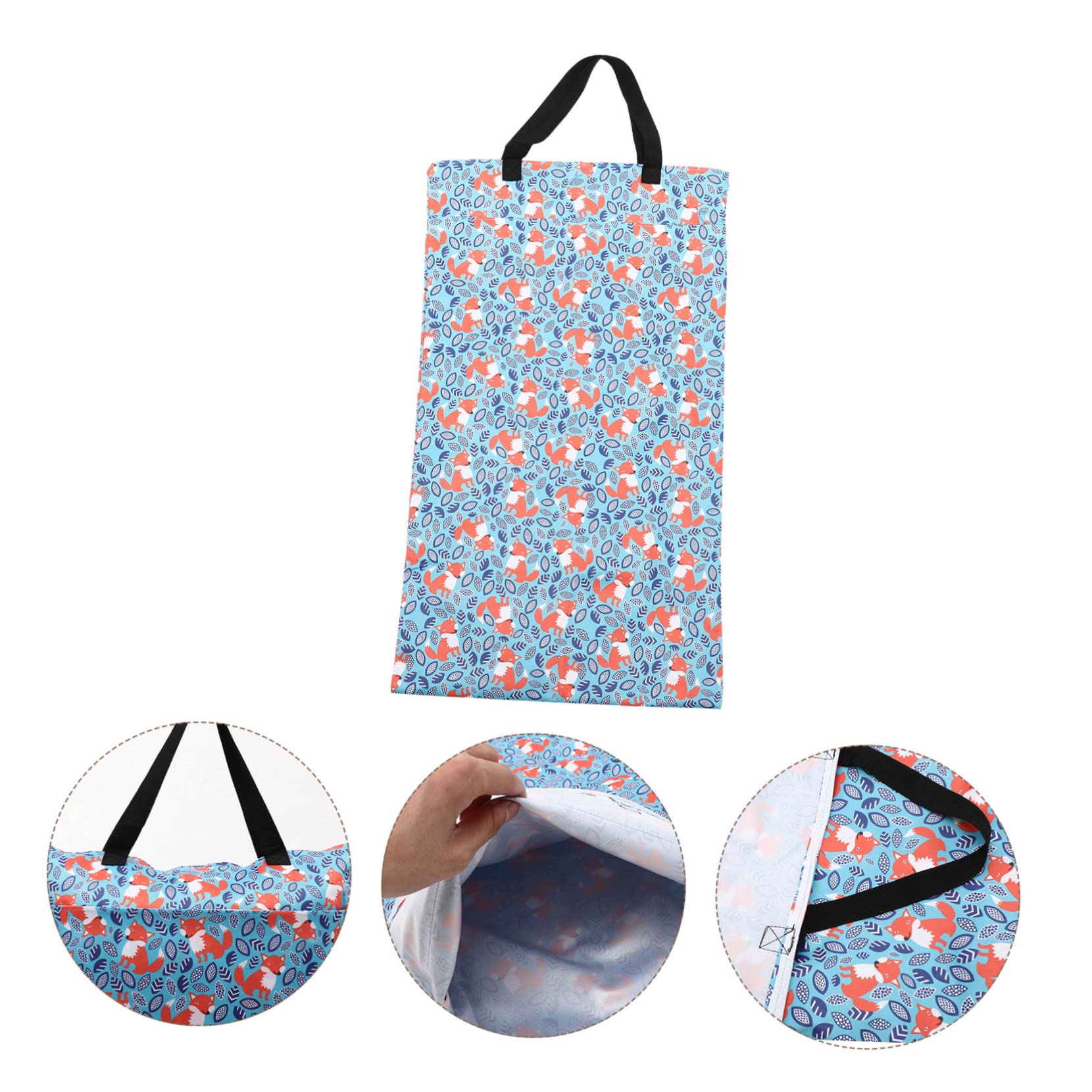 VICASKY 4-Pack Waterproof Wet Diaper Bags - Reusable Cloth Diaper Organizer Pouch with Zipper for Baby Essentials (Blue) - Perfect for Daycare, Travel & On-the-Go Parents