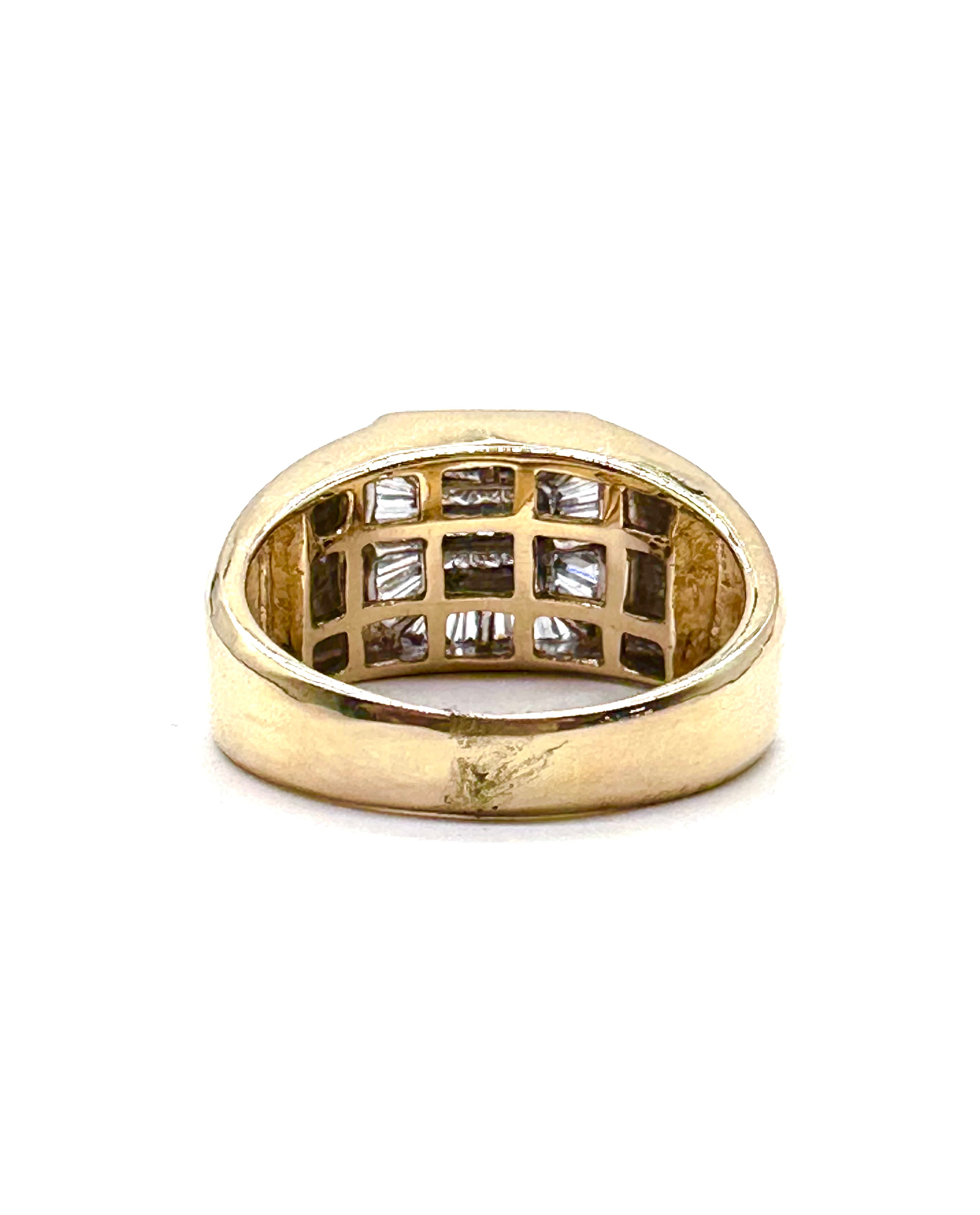 Men's Diamond Sunburst Ring - 14K Gold Plated Wedding Band, Anniversary Gift for Him - Perfect for Engagements, Proposals & Special Occasions