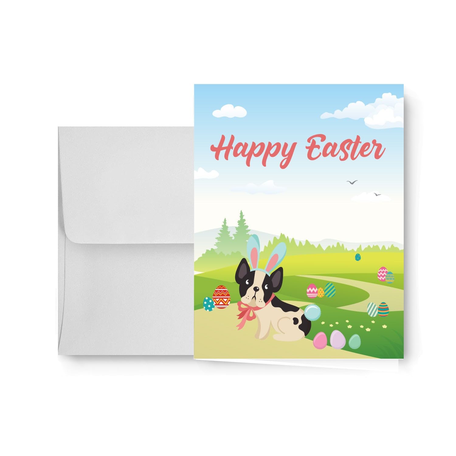 Happy Easter Greeting Cards 25pk - Bunny & Eggs Design for Party Favors