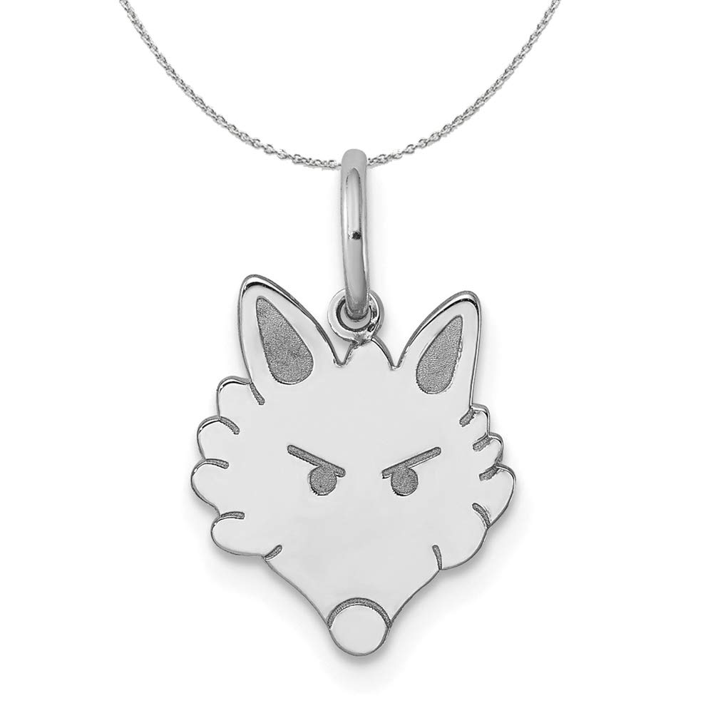 Black Bow Jewelry Sterling Silver Fox Head Charm Necklace - Elegant Animal Jewelry for Women, Perfect Gift for Birthday, Anniversary & Everyday Wear