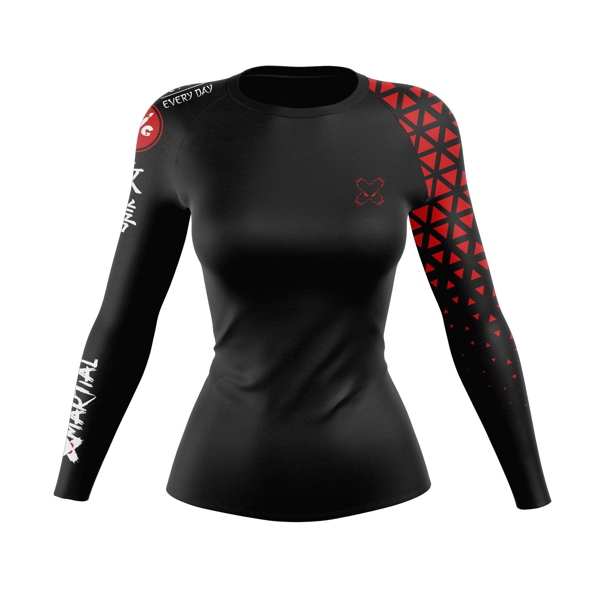 Grappler Women's Rank BJJ Rash Guard - Compression Long Sleeve Top for Brazilian Jiu-Jitsu, MMA & No-Gi Training - Moisture Wicking & UV Protection for Women's Martial Arts Workouts
