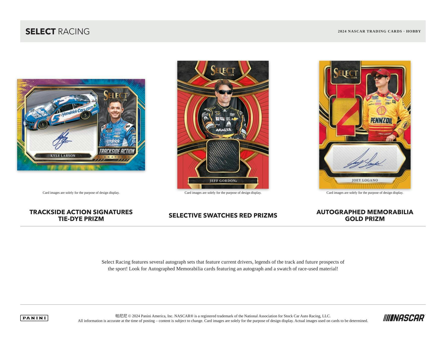 2024 Panini Select Racing Hobby Box - Premium NASCAR Trading Cards Collection for Collectors & Enthusiasts - Perfect for Sports Memorabilia Displays, Gifts, and Card Trading Events