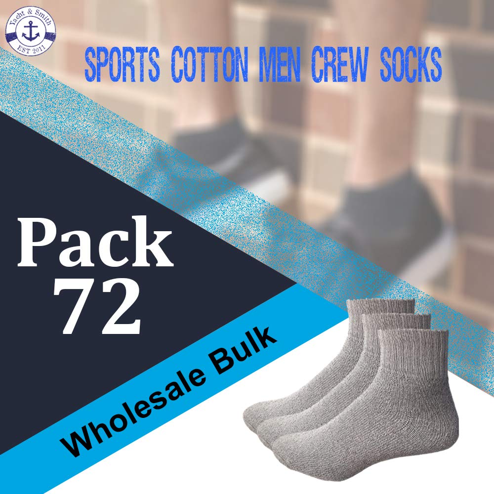 Yacht & Smith Men's Cotton Athletic Mid Ankle Socks - Bulk Pack (Size 10-13) - Comfortable Sports Socks for Running, Gym & Casual Wear