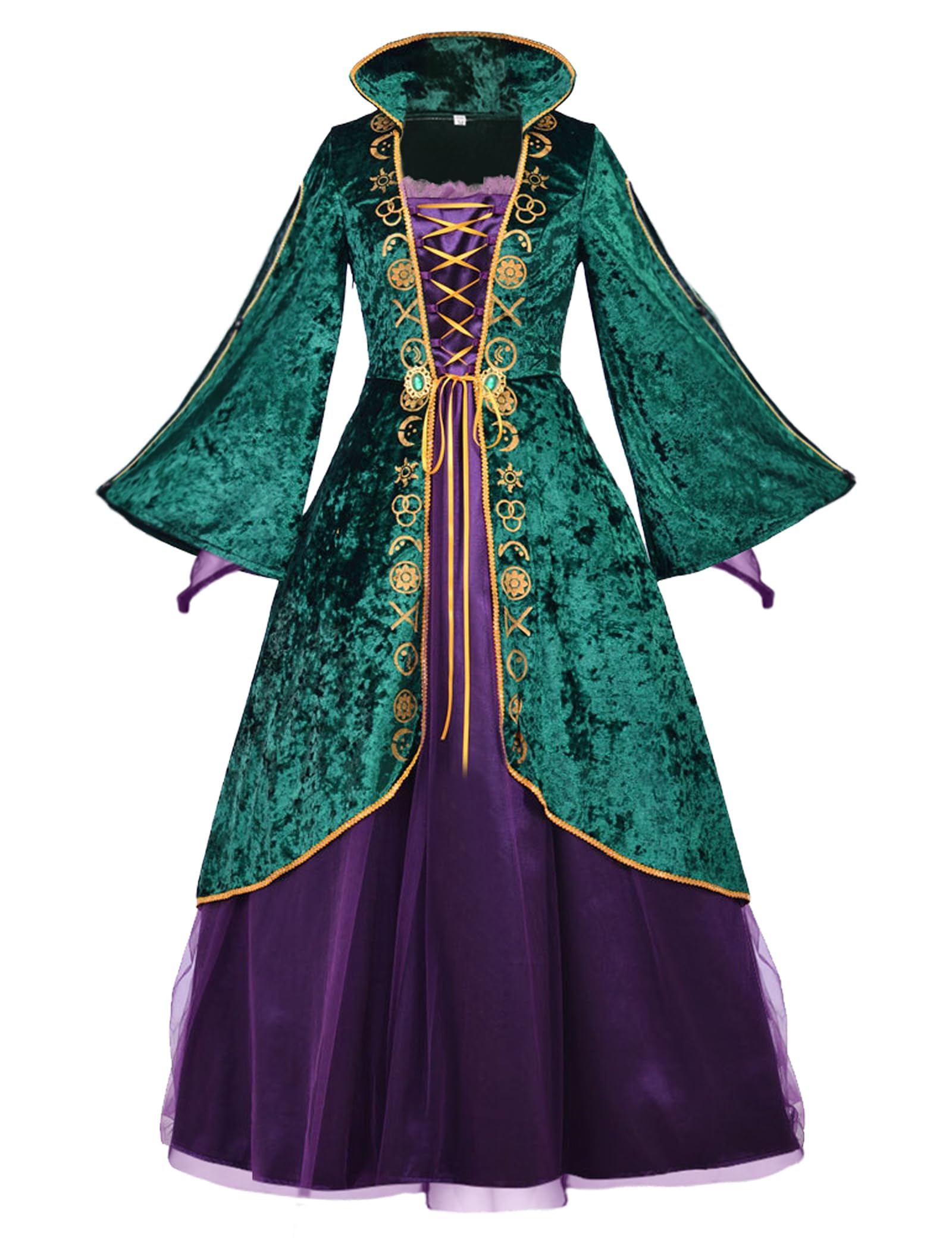 CICOCI Women's Plus Size Witch Costume - Deluxe Velvet Gothic Halloween Outfit for Adults with Teeth Accessory | Perfect for Cosplay, Halloween Parties & Themed Events