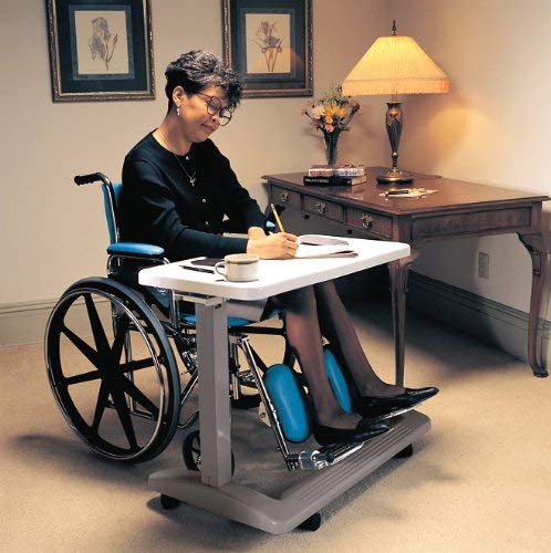 Carex Overbed Table with Wheels - Adjustable Height Hospital Bed Table for Home & Medical Use - Rolling Bedside Desk for Eating, Working, Reading in Bed - Portable Over The Bed Table for Patients & Seniors