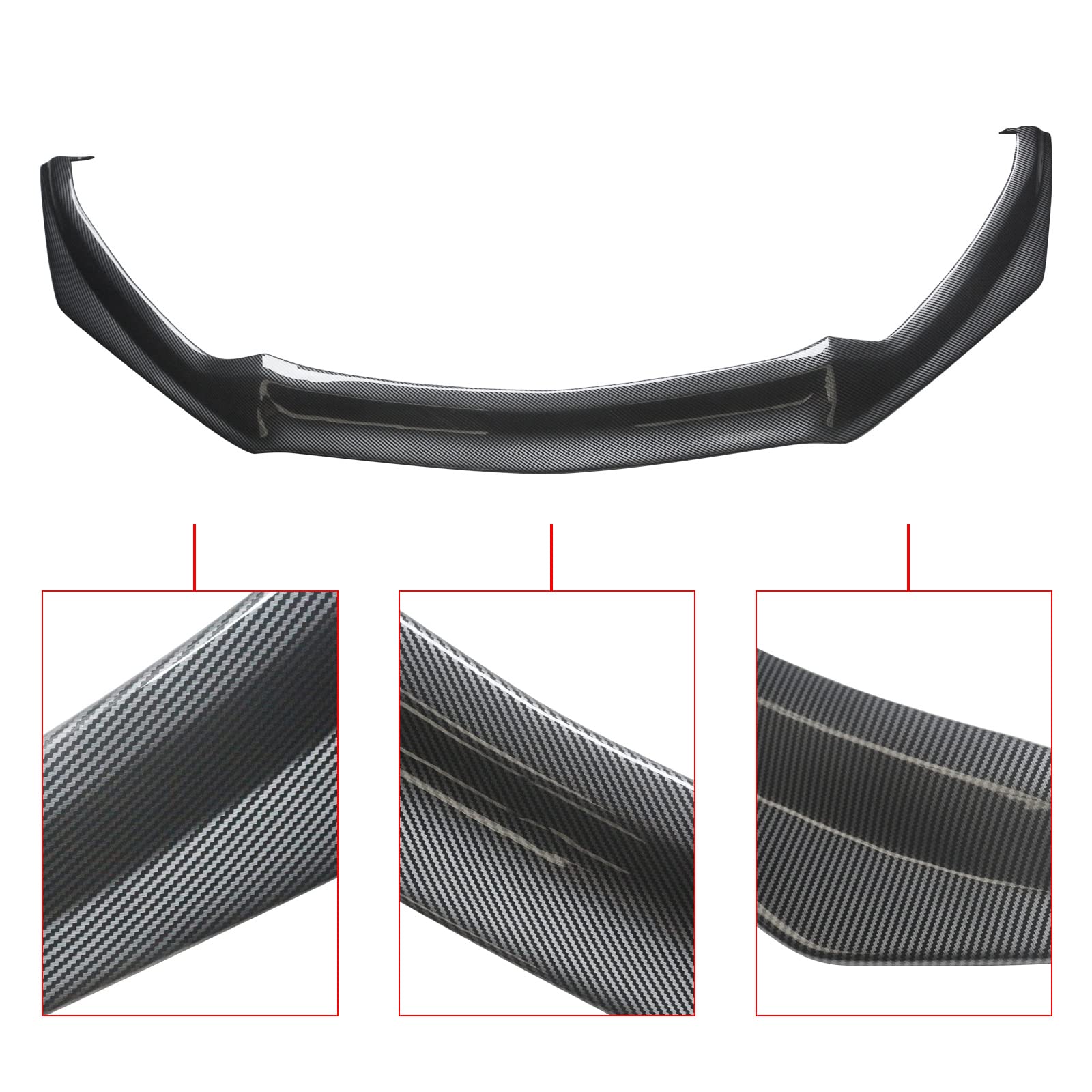 NINTE Carbon Fiber Coating Front Bumper Lip Chin Spoiler Splitter for 2015-2017 Ford Mustang RT | Aggressive Styling & Enhanced Aerodynamics for Street Racing & Car Shows