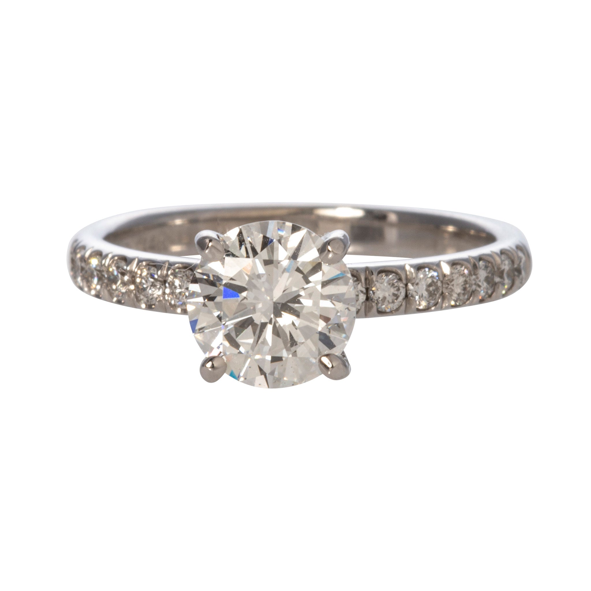 1.10ct F SI1 Round Diamond Solitaire Pavé 14K Gold Engagement Ring for Women - Perfect for Proposals, Anniversaries & Romantic Occasions