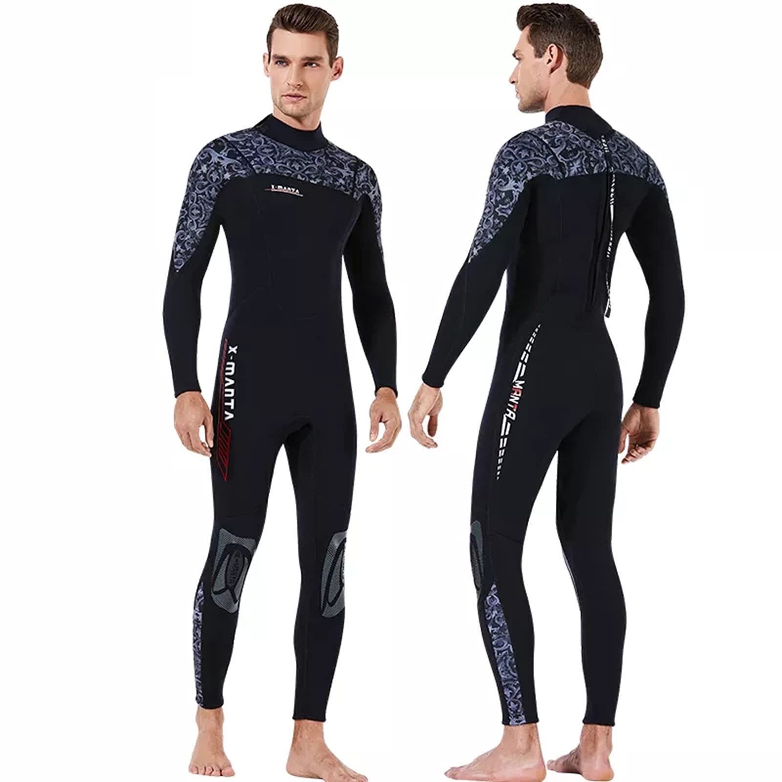 3mm Neoprene Full Body Wetsuit for Men & Women - UV Protection One Piece Long Sleeve Scuba Diving Suit with Back Zipper - Perfect for Snorkeling, Surfing, and Water Sports