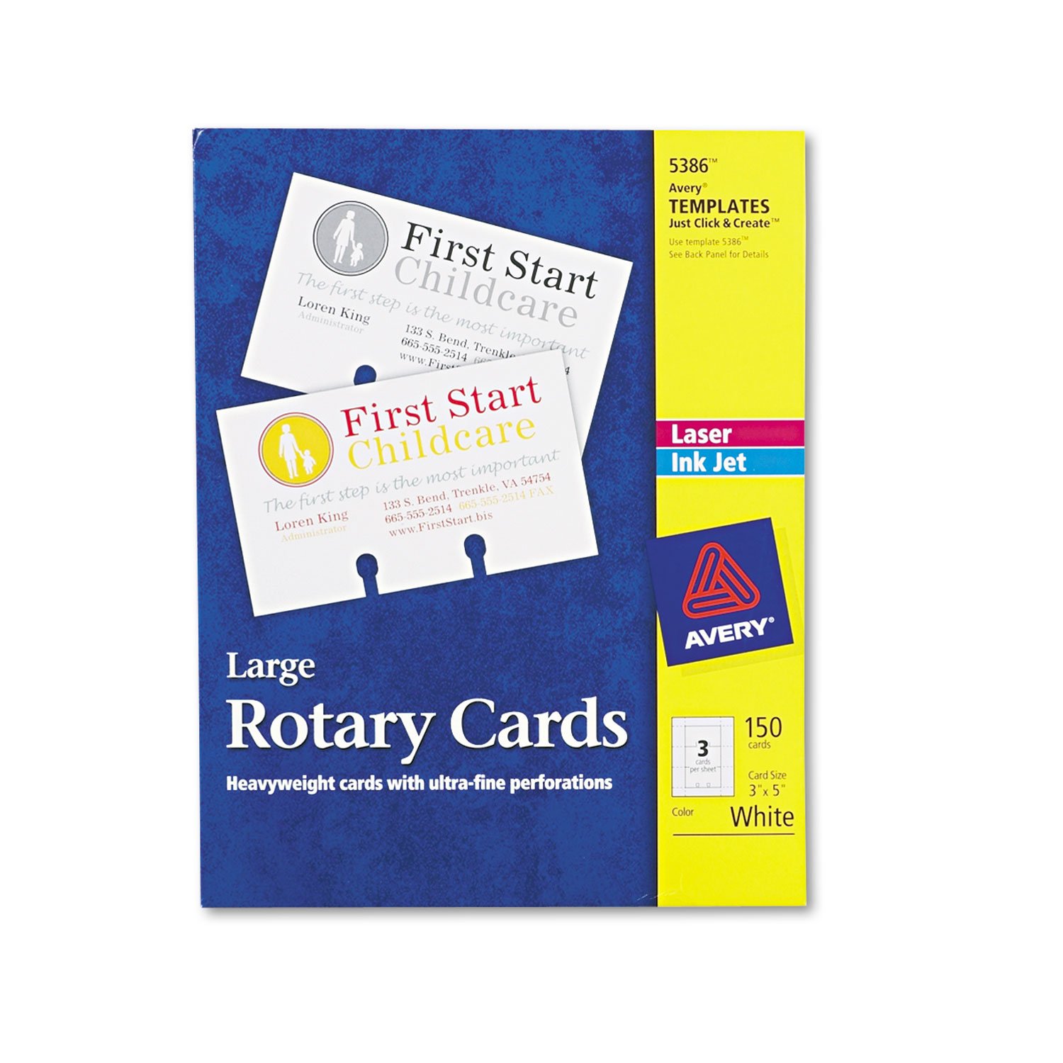 Avery 5386 Large Rotary Cards for Laser & Inkjet Printers - 3