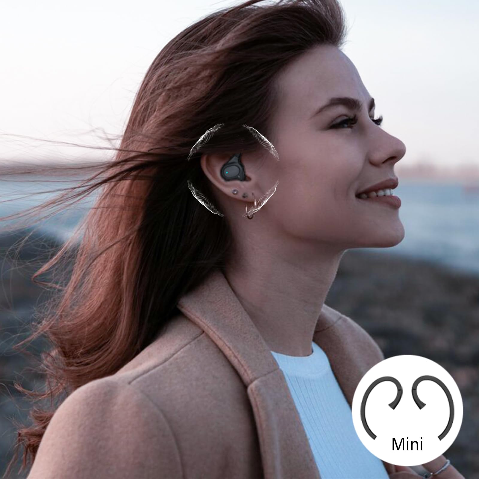 Wireless Bluetooth Workout Earbuds - Over Ear Headphones with IPX5 Waterproof, 50H Playtime & Charging Case - Compatible with iPhone - Perfect for Running, Gym & Sports Activities (Black)