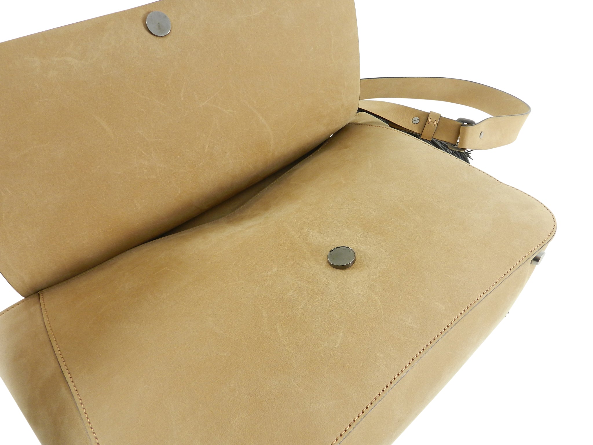 Brunello Cucinelli Genuine Nubuck Leather Crossbody Bag for Women - Light Tan Shoulder Purse - Perfect for Travel, Shopping & Everyday Use