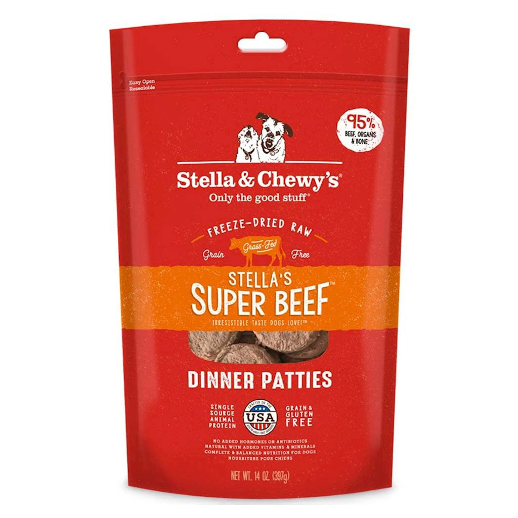 Stella & Chewy's Freeze-Dried Super Beef Dinner for Dogs - High-Protein Raw Dog Food for Puppies & Adult Dogs - Perfect for Training Treats, Meal Toppers & Raw Diet Supplement