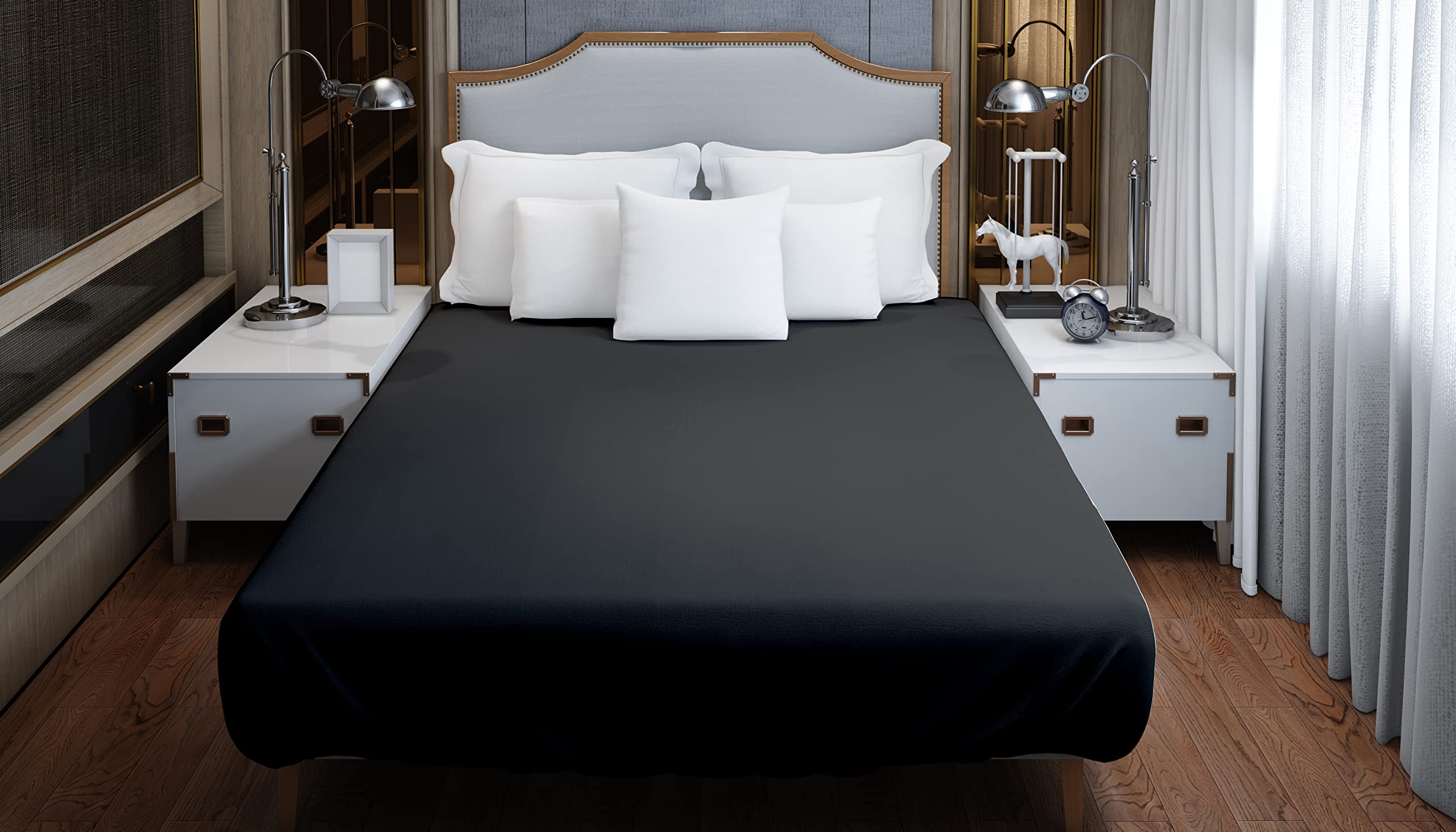 6AM LONDON 600 Thread Count 3-Piece Bed Sheet Set - 1 Flat Sheet & 2 Pillowcases for Twin XL (70