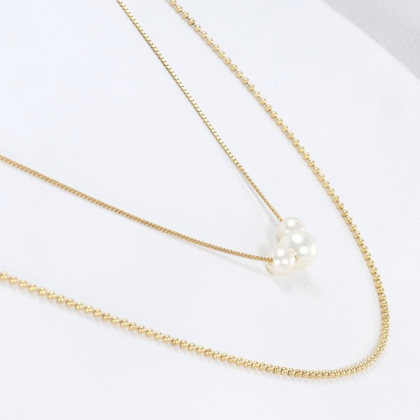 18K Yellow Gold Pearl Necklace for Women - Elegant Cultured Pearl Jewelry Gift for Birthday, Anniversary & Wedding | Perfect for Formal Events & Special Occasions