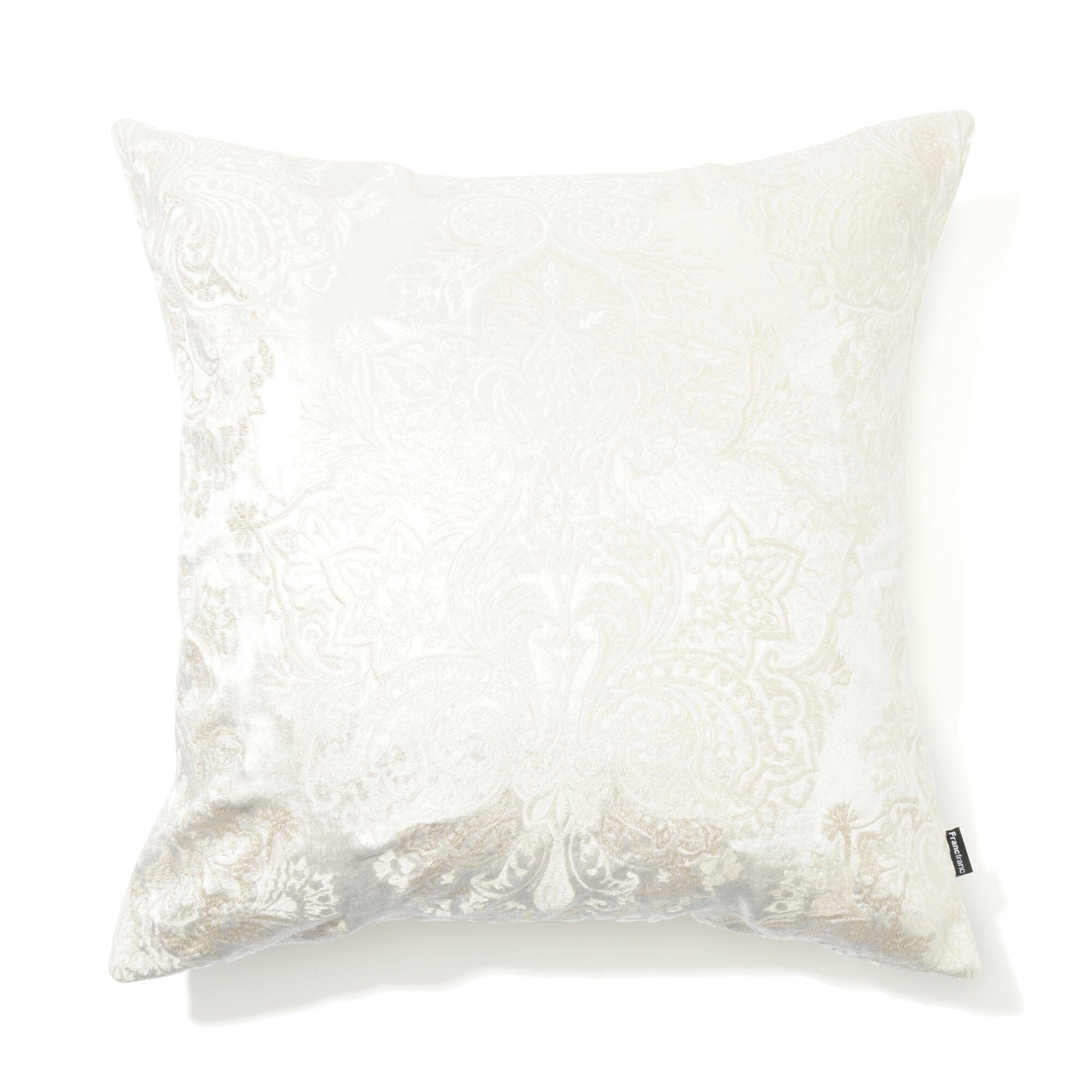 EMB Ornament Cushion Cover 45x45cm White - Decorative Pillow Case for Sofa, Bed, Living Room & Home Decor