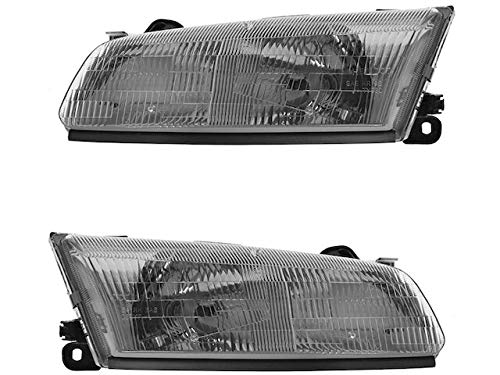 1997-1999 Toyota Camry Headlight Assembly Pair - Replacement Headlights for Toyota Camry 1997 1998 1999 Models - Perfect for Night Driving & Foggy Conditions