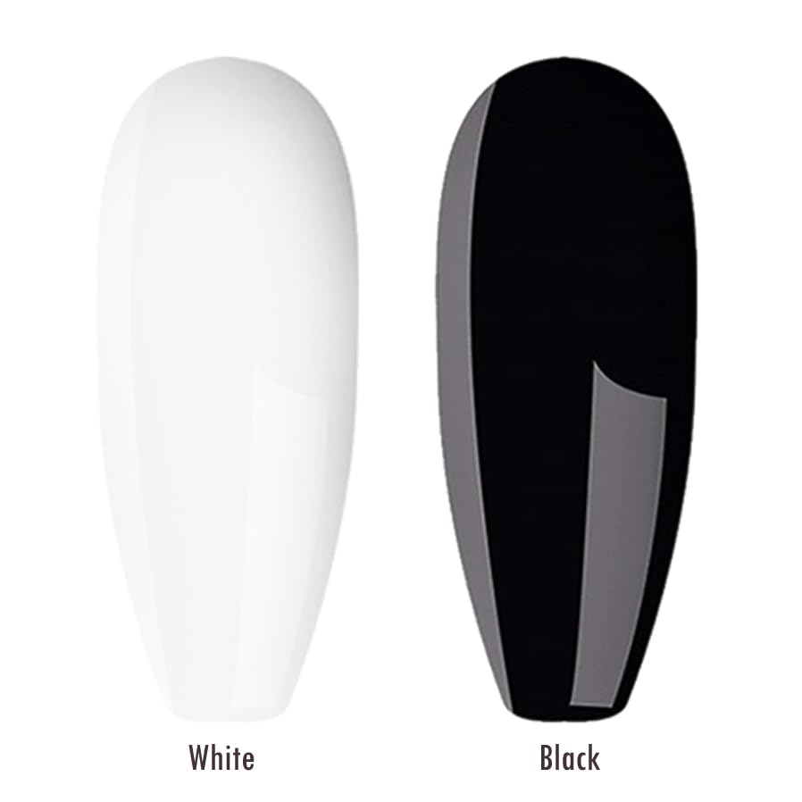 Gleevia Black & White Soak Off UV Gel Nail Polish Set - 2 Pack 15ml Bottles for Salon & DIY Manicure, Nail Art Design at Home - Perfect Gift for Women & Nail Enthusiasts | Great for Parties, Weddings & Everyday Wear