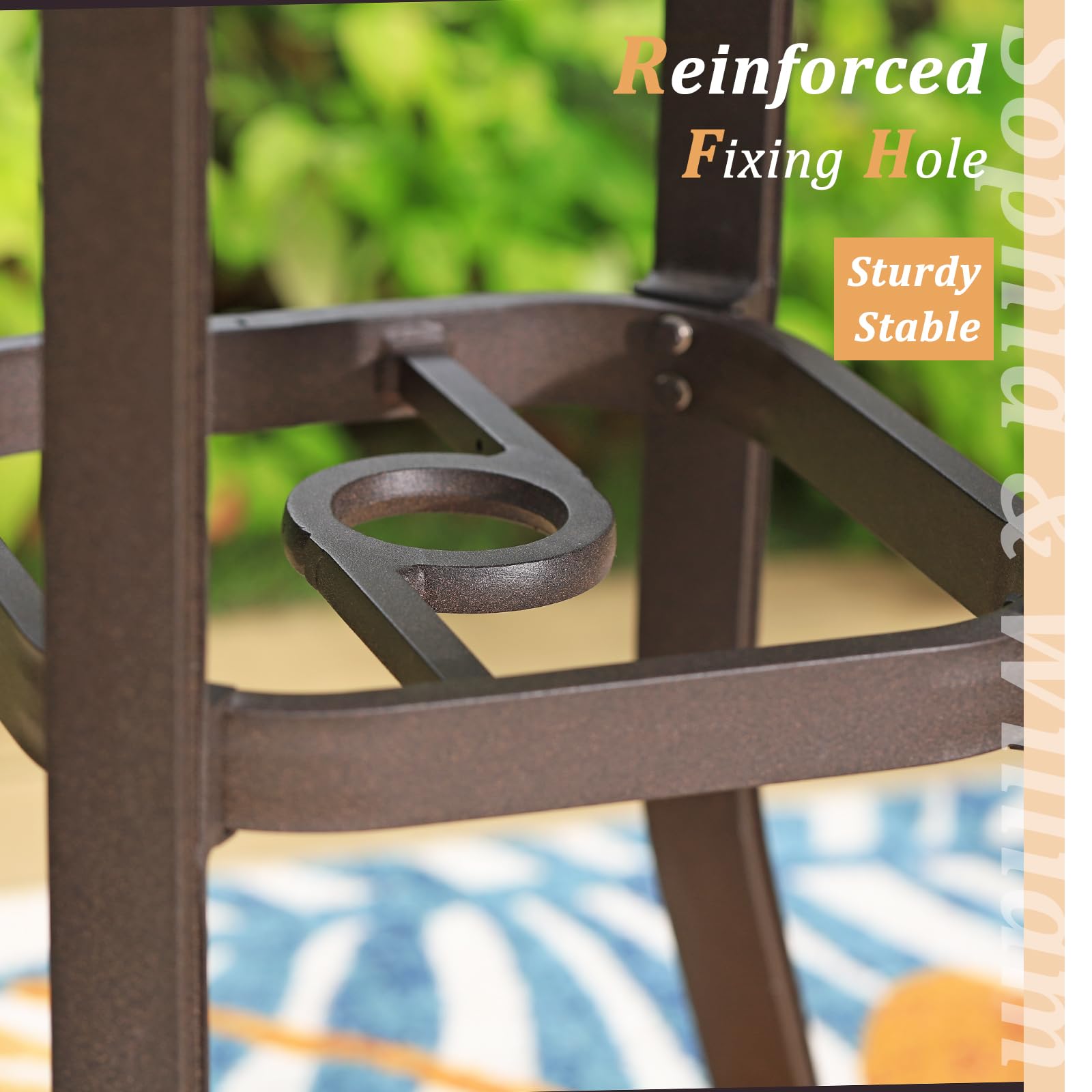 Sophia & William 3-Piece Patio Bistro Set - Cast Aluminum Outdoor Dining Table with 2 Chairs & 1.97