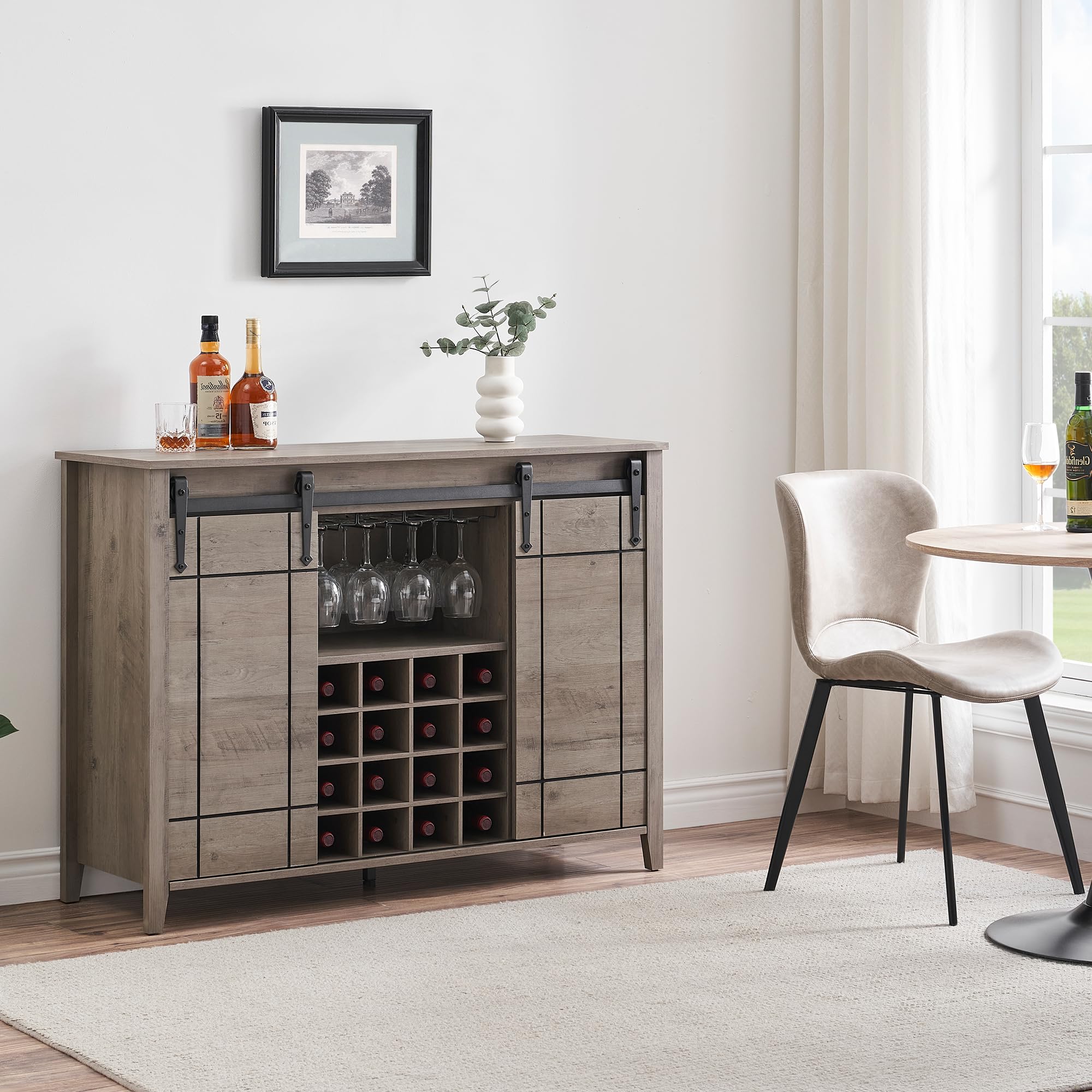 Farmhouse Coffee Bar Cabinet with Storage - 47