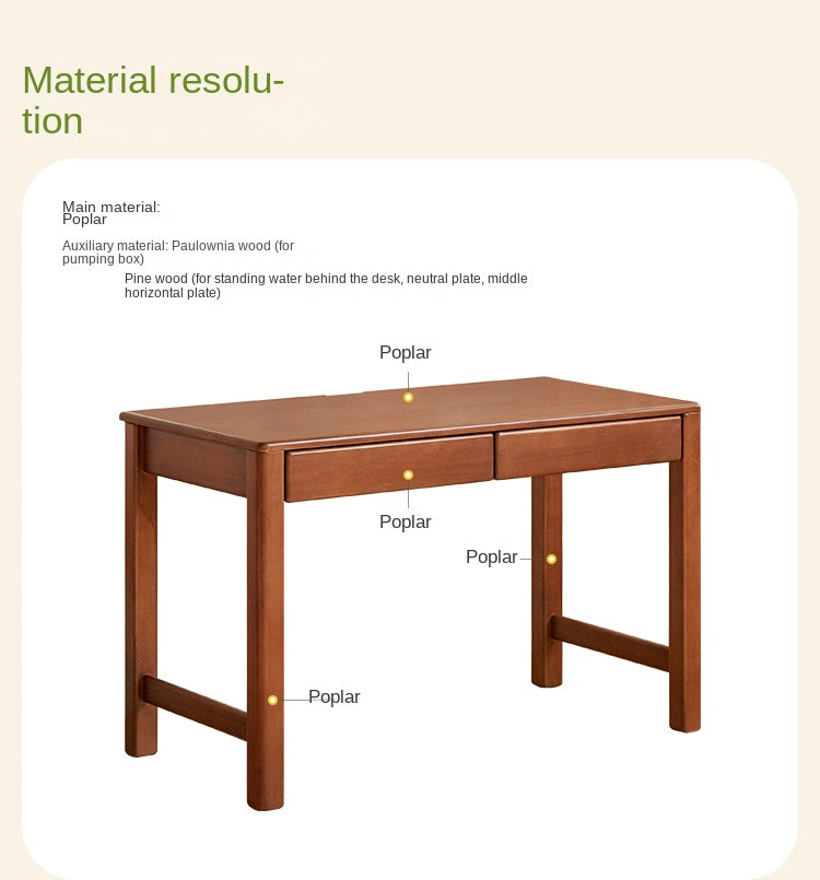 Solid Poplar Wood Kids Study Desk with Bookshelf - Durable Children's Learning Table for Homework & Reading - Perfect for Bedrooms, Playrooms & Homeschooling