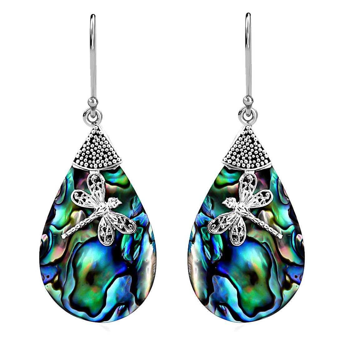 Boho Abalone Shell Earrings for Women - Unique Vintage Costume Jewelry - Trendy Birthday Gifts for Her - Perfect for Festivals, Weddings & Boho Chic Outfits