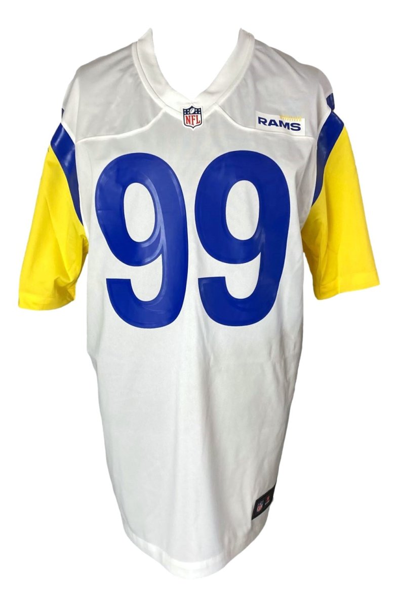 Aaron Donald Autographed Los Angeles Rams White Nike Game Jersey - Limited Edition with COA - Perfect for NFL Fans, Collectors & Sports Memorabilia Enthusiasts