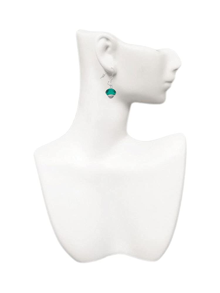 Faceted Glass Heart Earrings - French Hook for Daily Wear