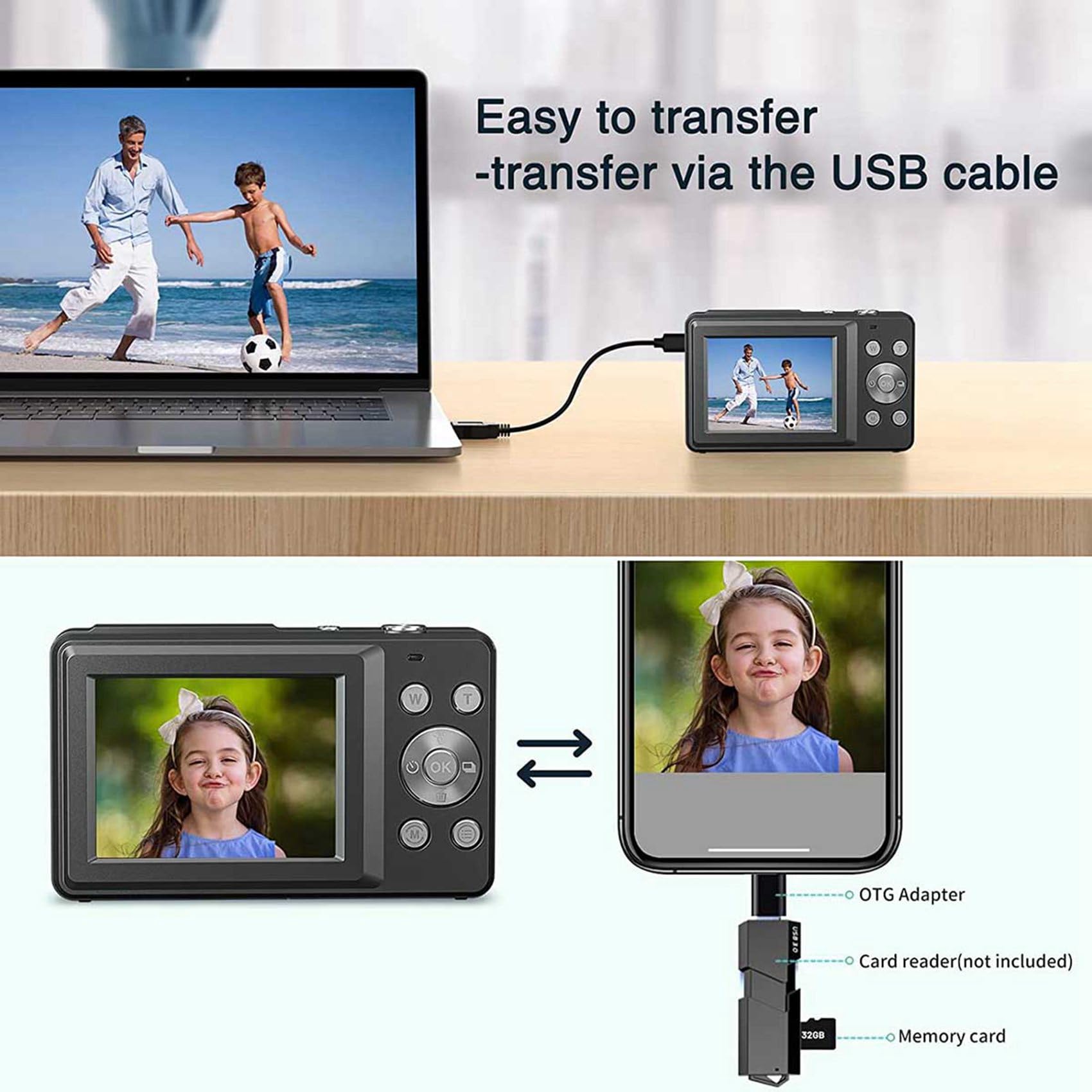 2X 1080P HD Digital Camera 44MP - Compact 2.4
