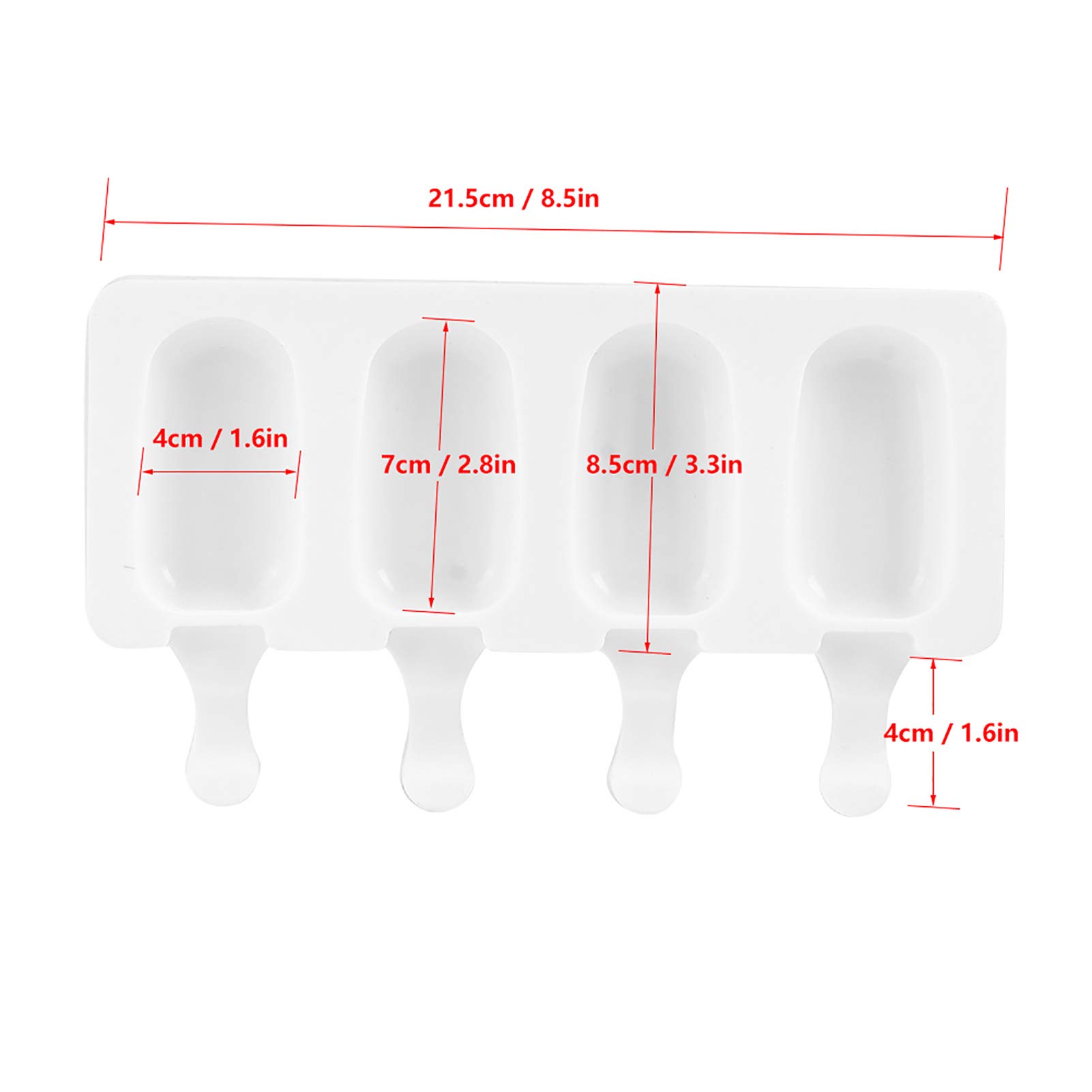 Premium 4-Grid Food Grade Silicone Ice Cream Maker Mold with Sticks - Perfect for Homemade Popsicles, DIY Frozen Treats & Summer Desserts at Home