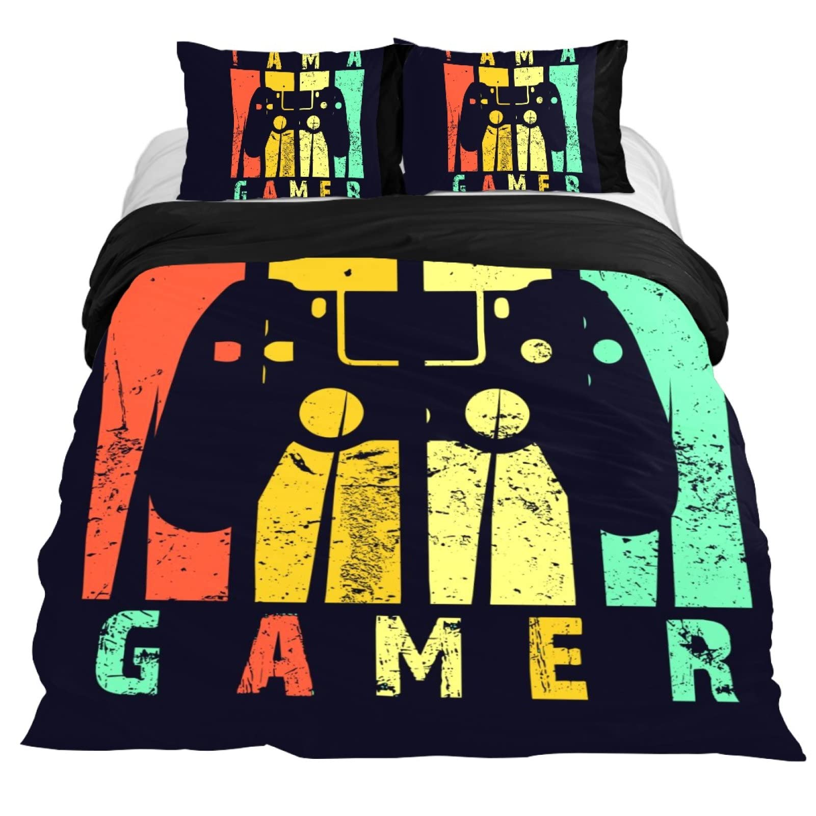 Gamer Duvet Cover Set for Teens & Kids - Twin XL Size Gaming Bedding with 2 Pillowcases | Video Game Controller Design for Boys & Girls Bedroom Decor | Perfect for Gaming Rooms, Sleepovers & Teen Bedrooms