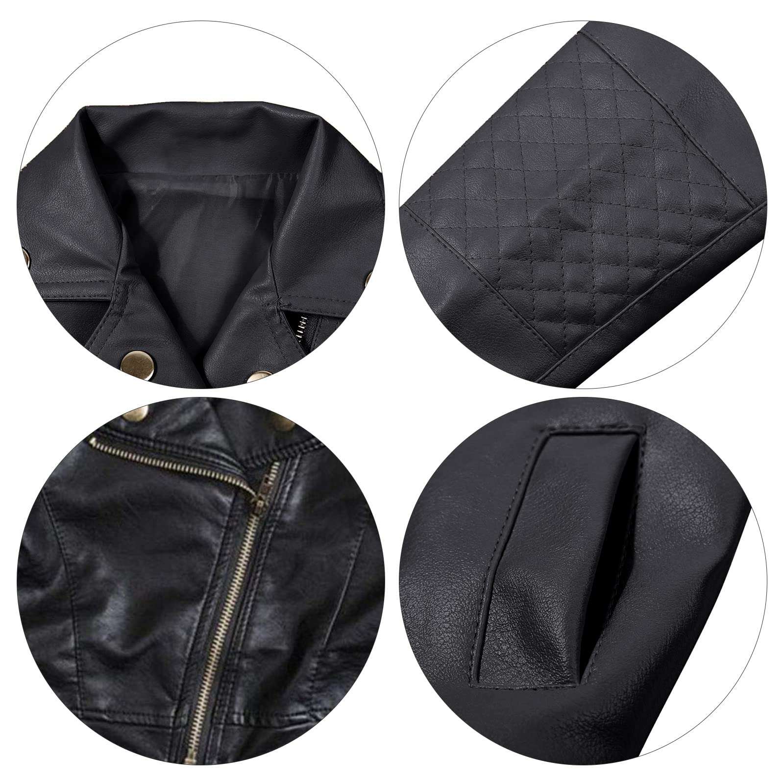 UNIQUEONE Baby Boys & Girls PU Faux Leather Jacket - Stylish Lapel Design with Diagonal Zipper for Spring & Autumn Outerwear | Perfect for Playdates, Family Outings & Photo Shoots