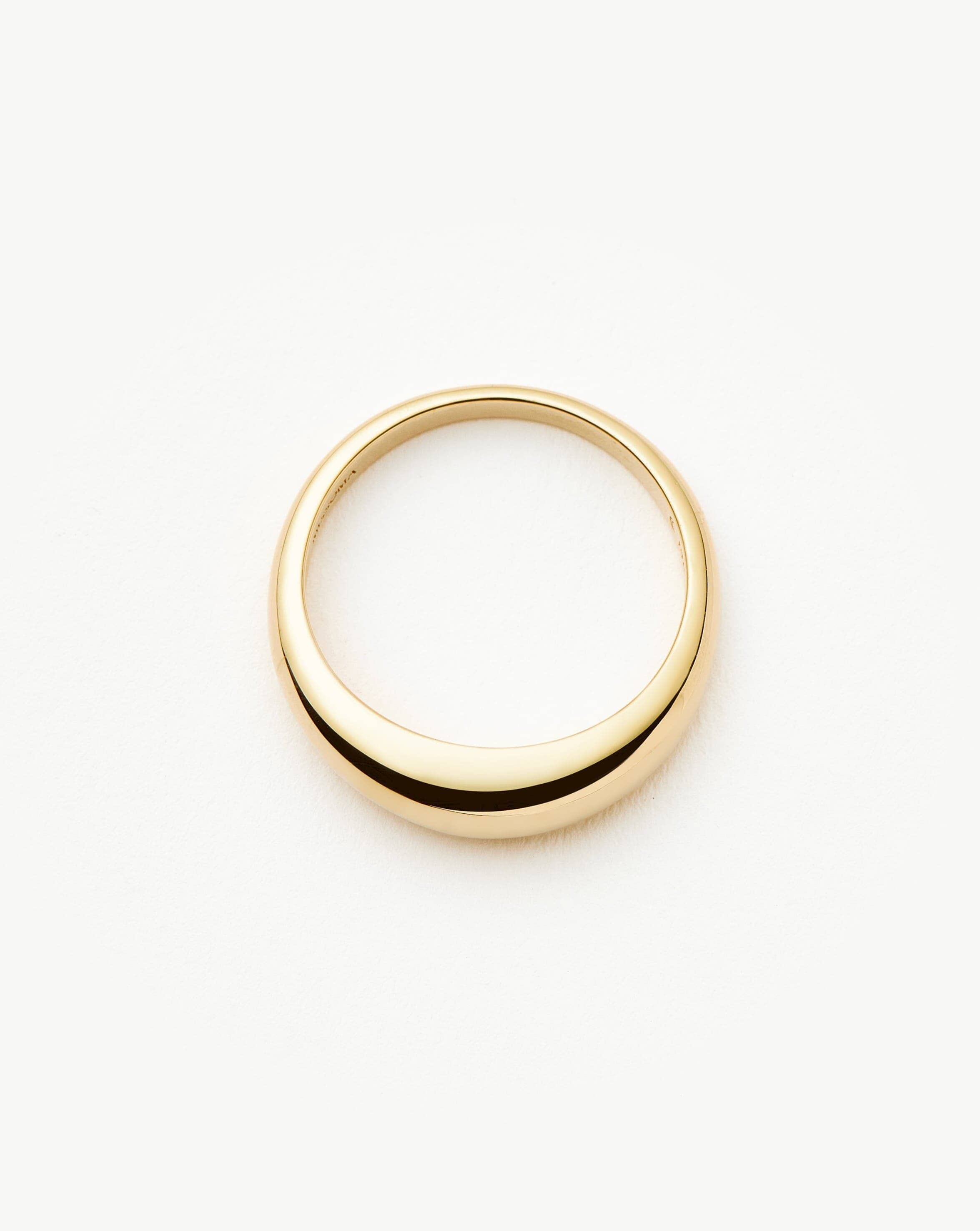 14K Solid Gold Classic Dome Ring for Women - Elegant Stackable Band for Everyday Wear, Gift Giving & Special Occasions