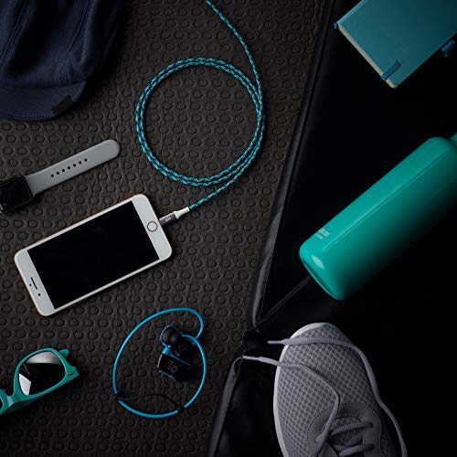 Premium 4ft Braided Lightning Cable - MFi Certified Fast Charging Cord for iPhone & iPad | Durable & Tangle-Free | Perfect for Home, Office & Travel (Turquoise)