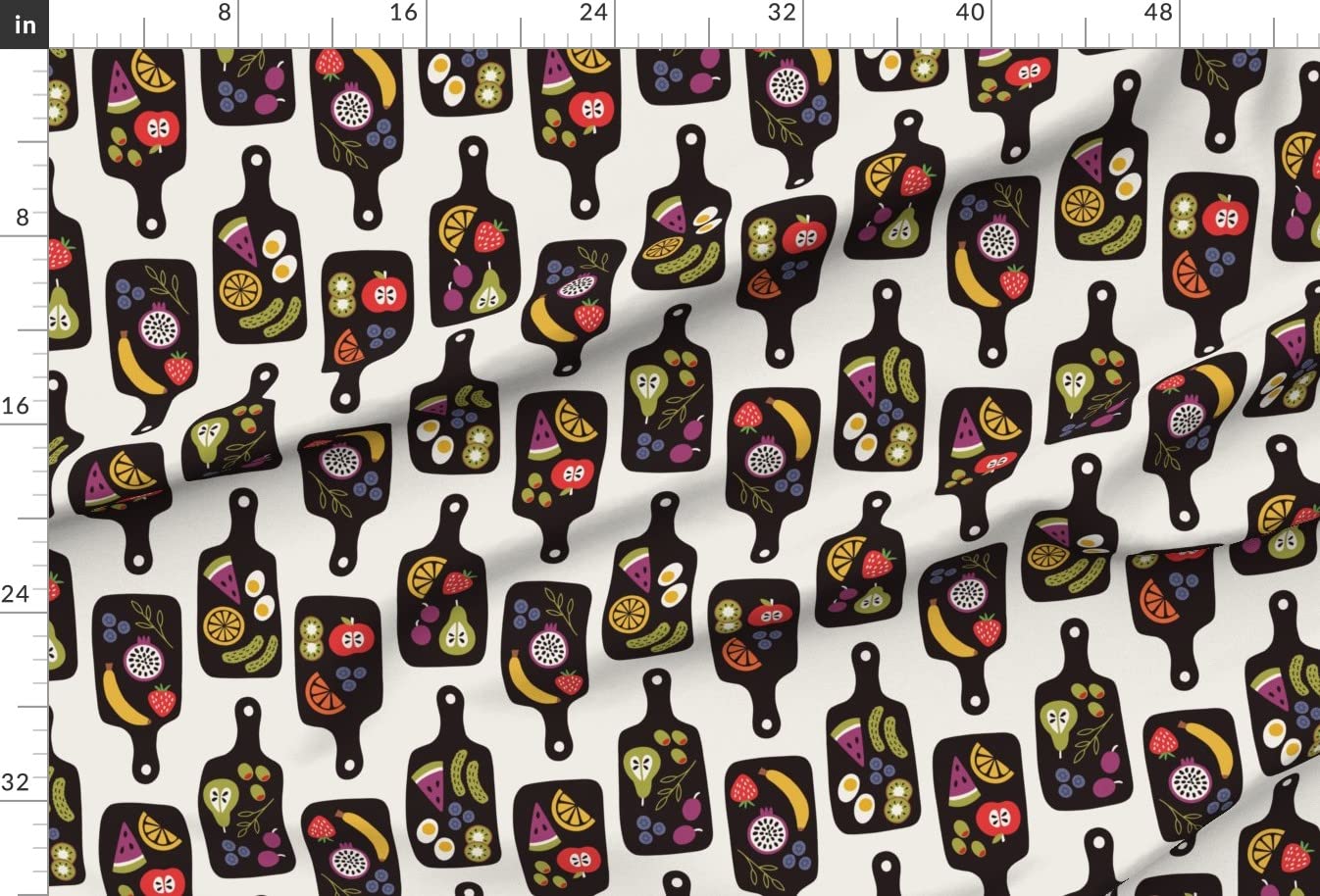 Premium Spoonflower Fabric - Charcuterie Board Food Print on Soft Minky Fabric by The Yard - Perfect for Sewing Baby Blankets, Quilt Backing & Plush Projects - Ideal for Nursery Decor, DIY Gifts & Cozy Home Textiles