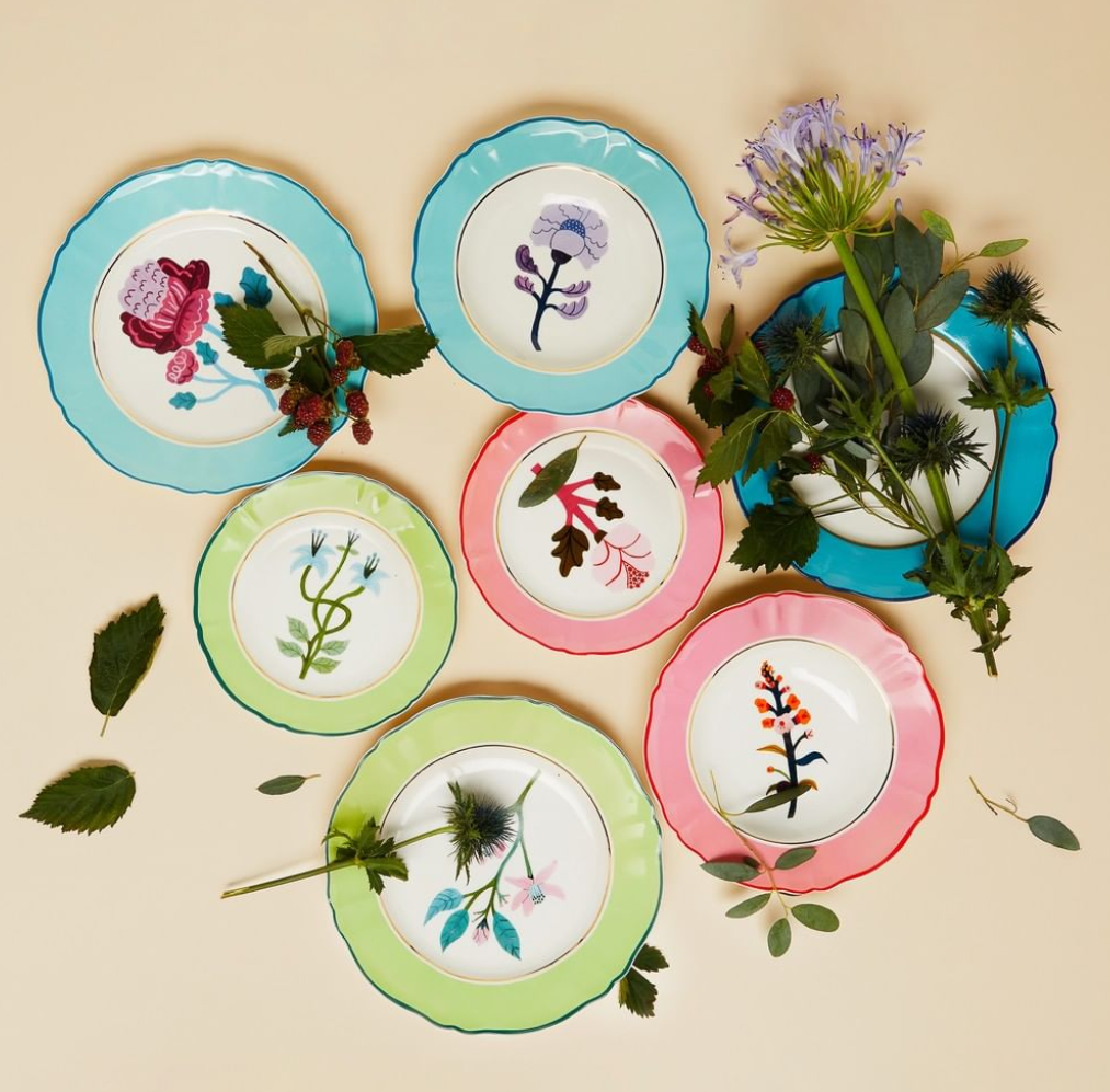 Bitossi Italy Botanica Dinnerware Set - Premium Ceramic Plates, Bowls & Mugs - Elegant Floral Design for Dining, Entertaining & Home Decor (50% Off Clearance Sale)