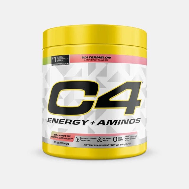 C4 Energy + Aminos - Pre-Workout Supplement with Electrolytes & BCAAs for Enhanced Performance & Recovery | Ideal for Gym, Running & Fitness Enthusiasts