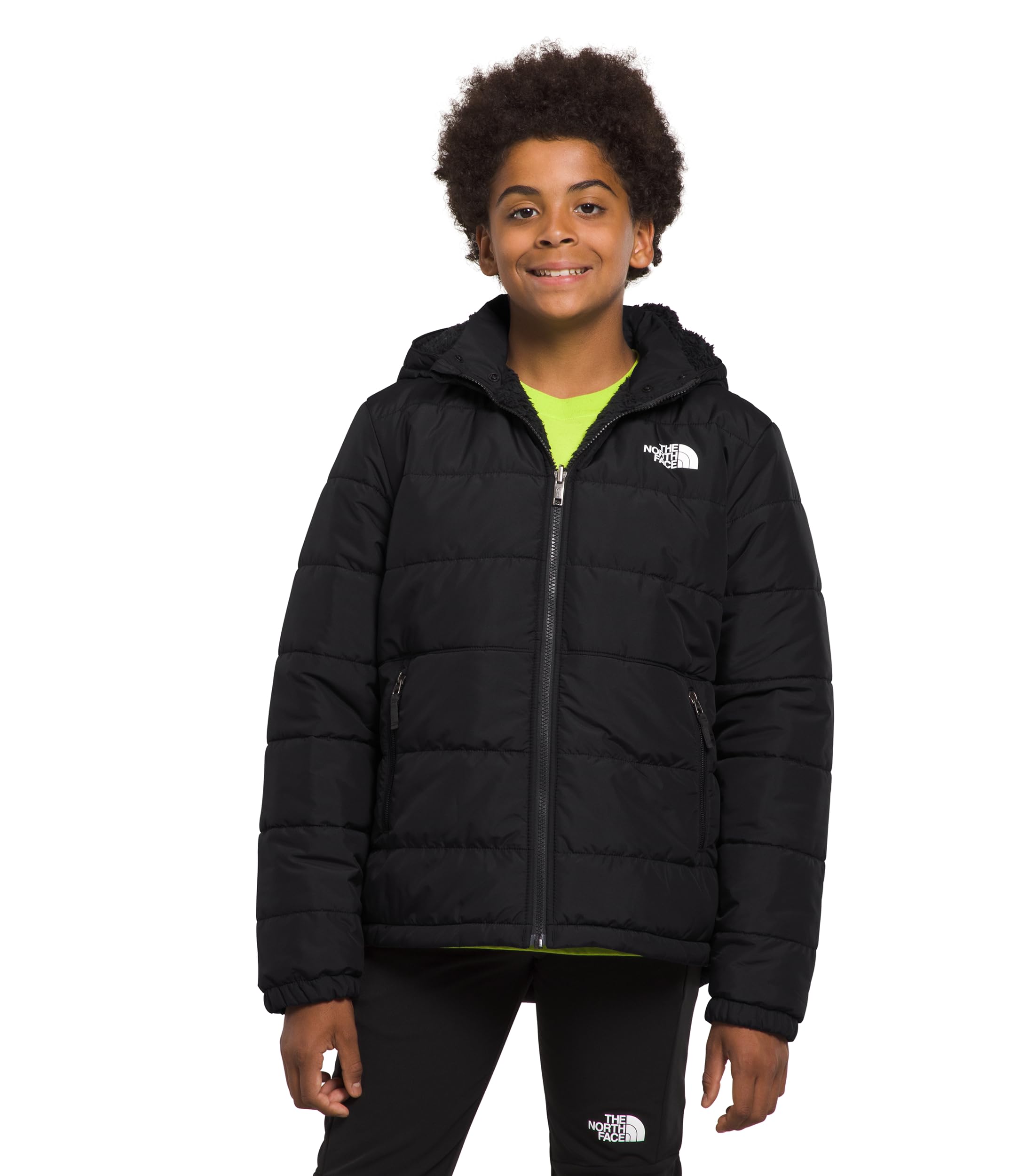 The North Face Boys' Reversible Mt Chimbo Full Zip Hooded Jacket - Waterproof Windproof Fleece Jacket for Kids (Toddler/Big Kid) - Perfect for Outdoor Adventures, Hiking & School Wear