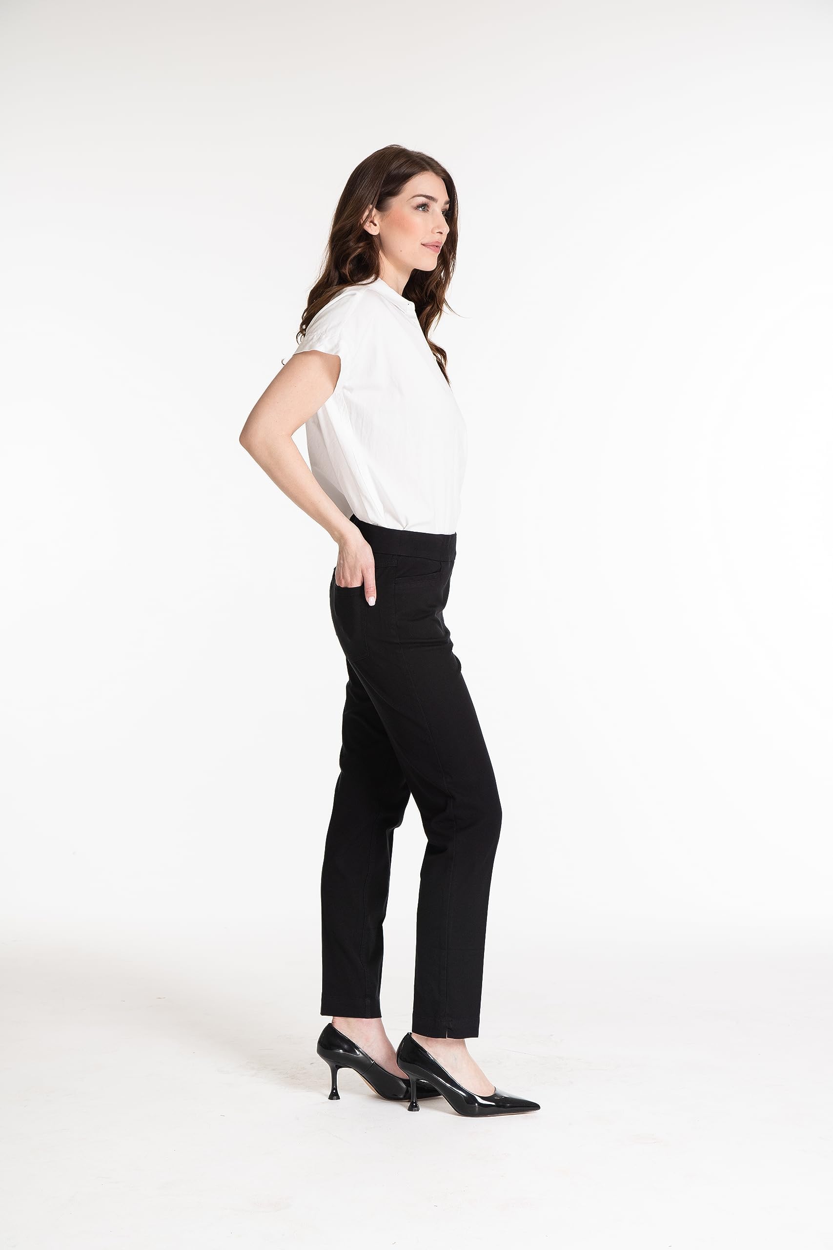 SLIM-SATION Women's Ankle Pants - Stretch Pull-On for Work & Travel