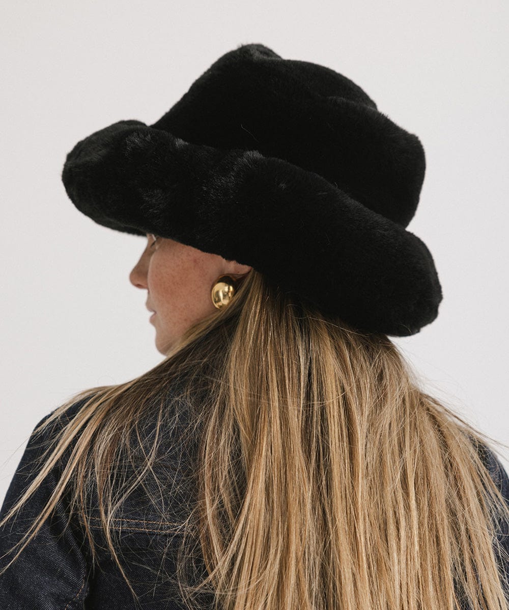 Parker Faux Fur Bucket Hat for Women - Winter Warm Fashion Beanie with Ear Flaps - Perfect for Outdoor Activities, Skiing & Snowboarding