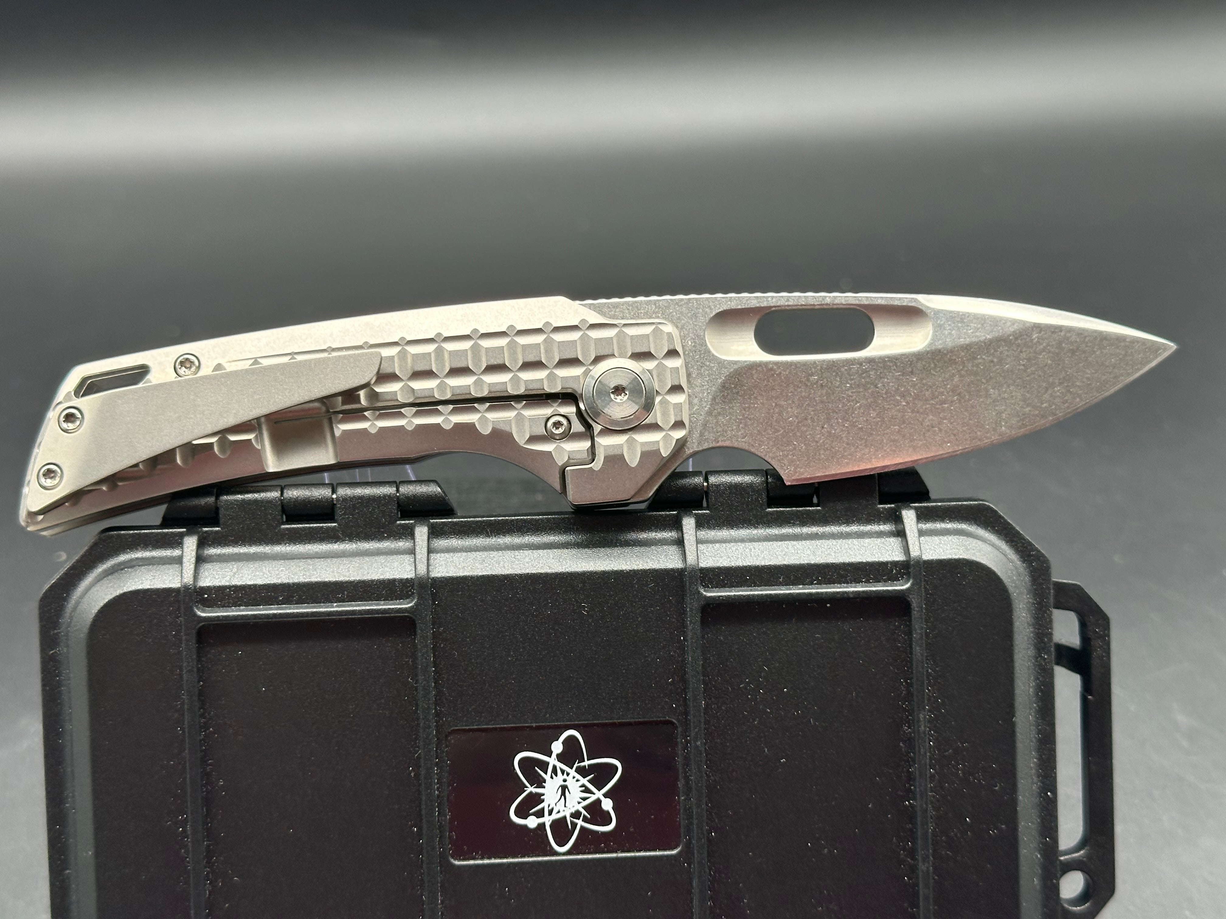 EMP EDC Nymble Folding Knife - Elmax Stonewash Blade & Titanium Frag Handle - Compact Everyday Carry Pocket Knife for Outdoor, Camping, and Tactical Use