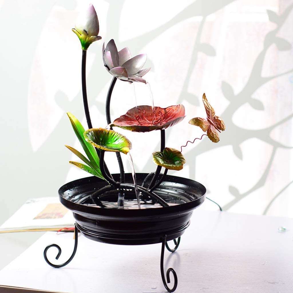 Elegant Iron Desktop Fountain with Cascading Waterfall & Water Mist Humidifier - Indoor Zen Decor for Living Room, Office, or Home - Perfect for Relaxation, Feng Shui & Air Purification