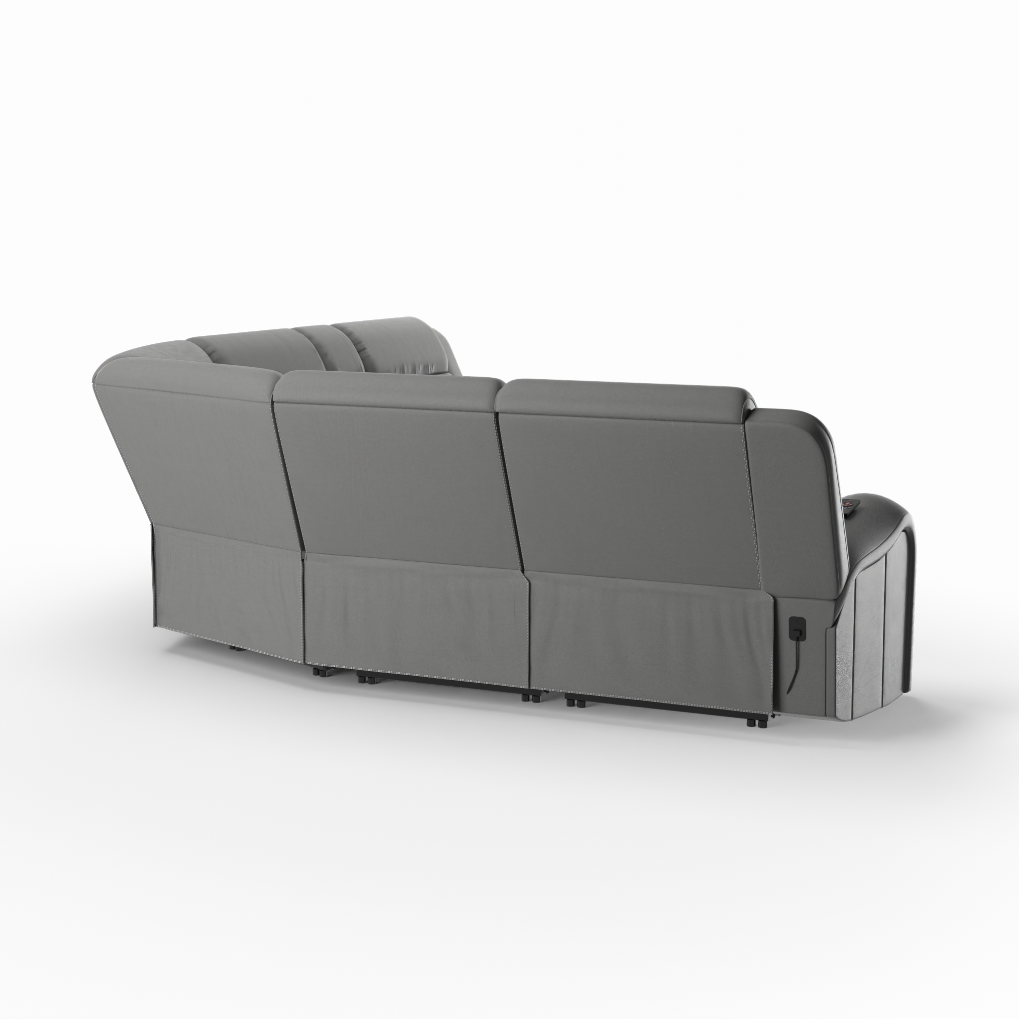 Montana Reclining Sectional Sofa - Modern L-Shaped Couch with Adjustable Headrest & Lumbar Support for Living Room, Home Theater, and Family Room Comfort