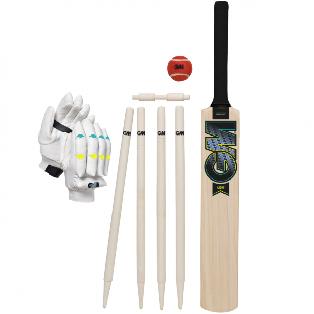GM AION Junior Cricket Set - Kids Cricket Bat, Ball & Stumps for Beginners - Perfect for Backyard, School & Youth Cricket Training